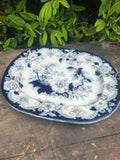 Vintage California White and Blue Patterned Platter Plate