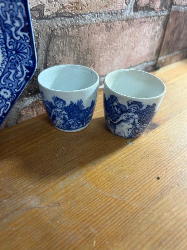 Georgian Egg Plate and Two Egg Cups