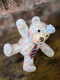 Vintage Ceramic Floral Decoupage Bear Ornament