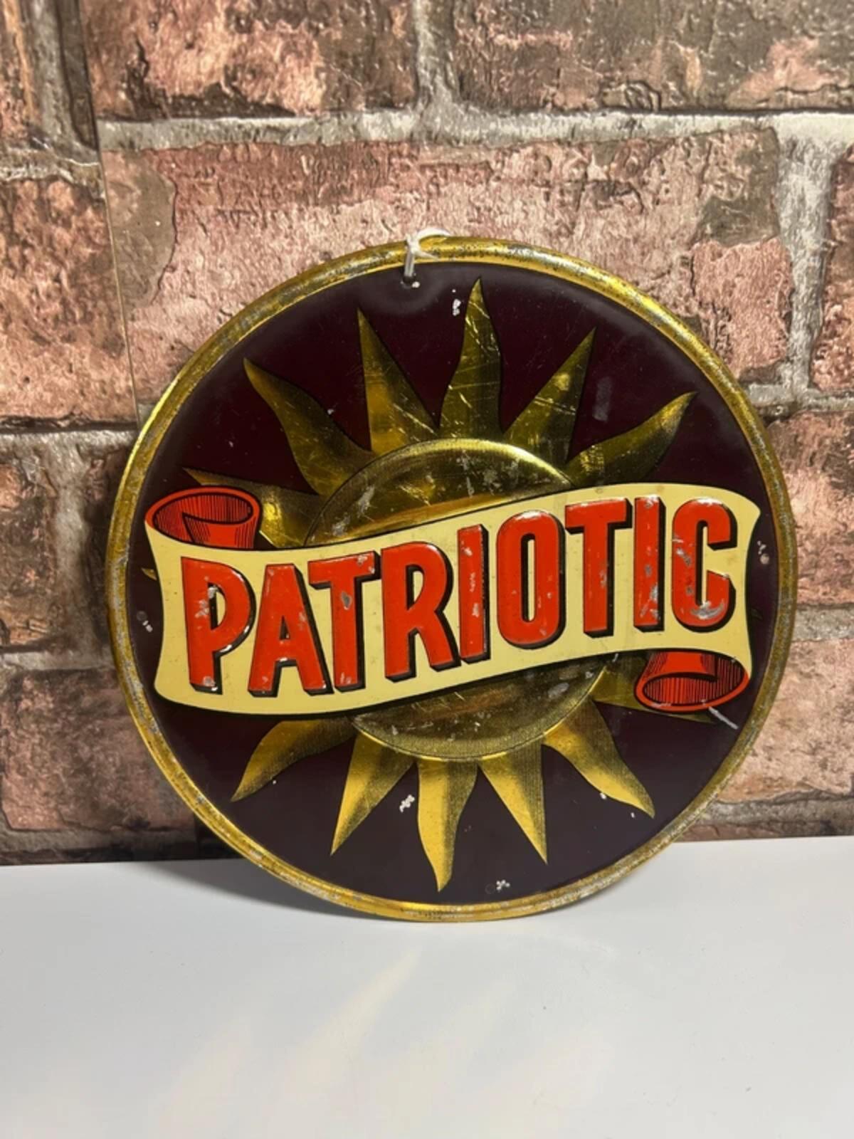 Original Tin Patriotic Insurance Advertising Sign
