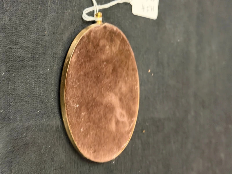 Vintage Oval Dried Flowers in Brass Frame