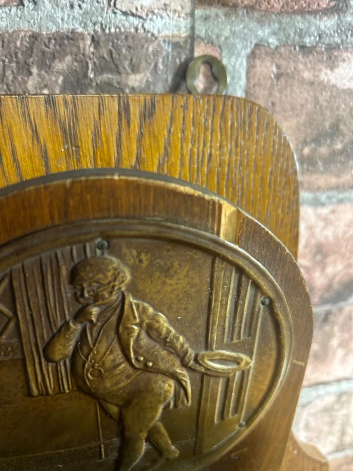 Antique Oak Brass Letter Holder