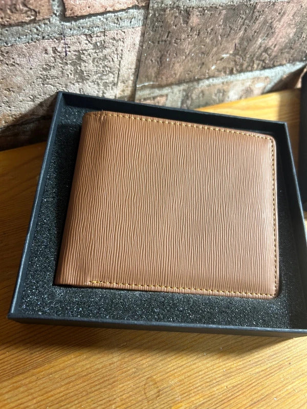 Brown Wallet In Navy Box