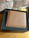 Brown Wallet In Navy Box