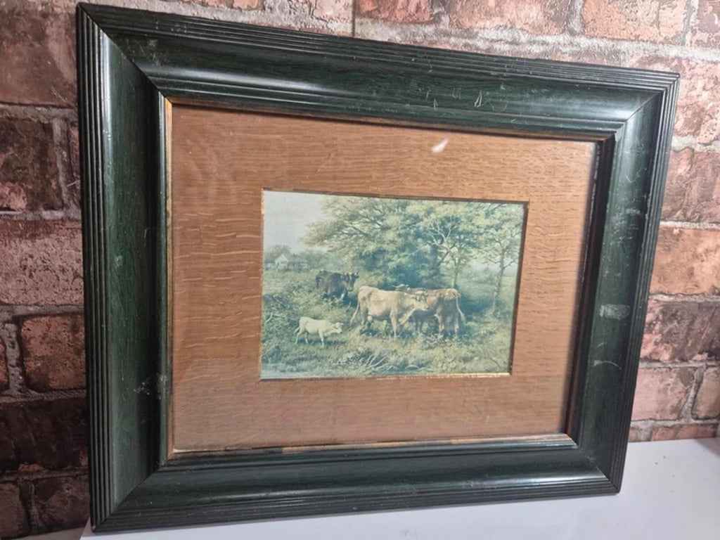 Vintage Cow framed print