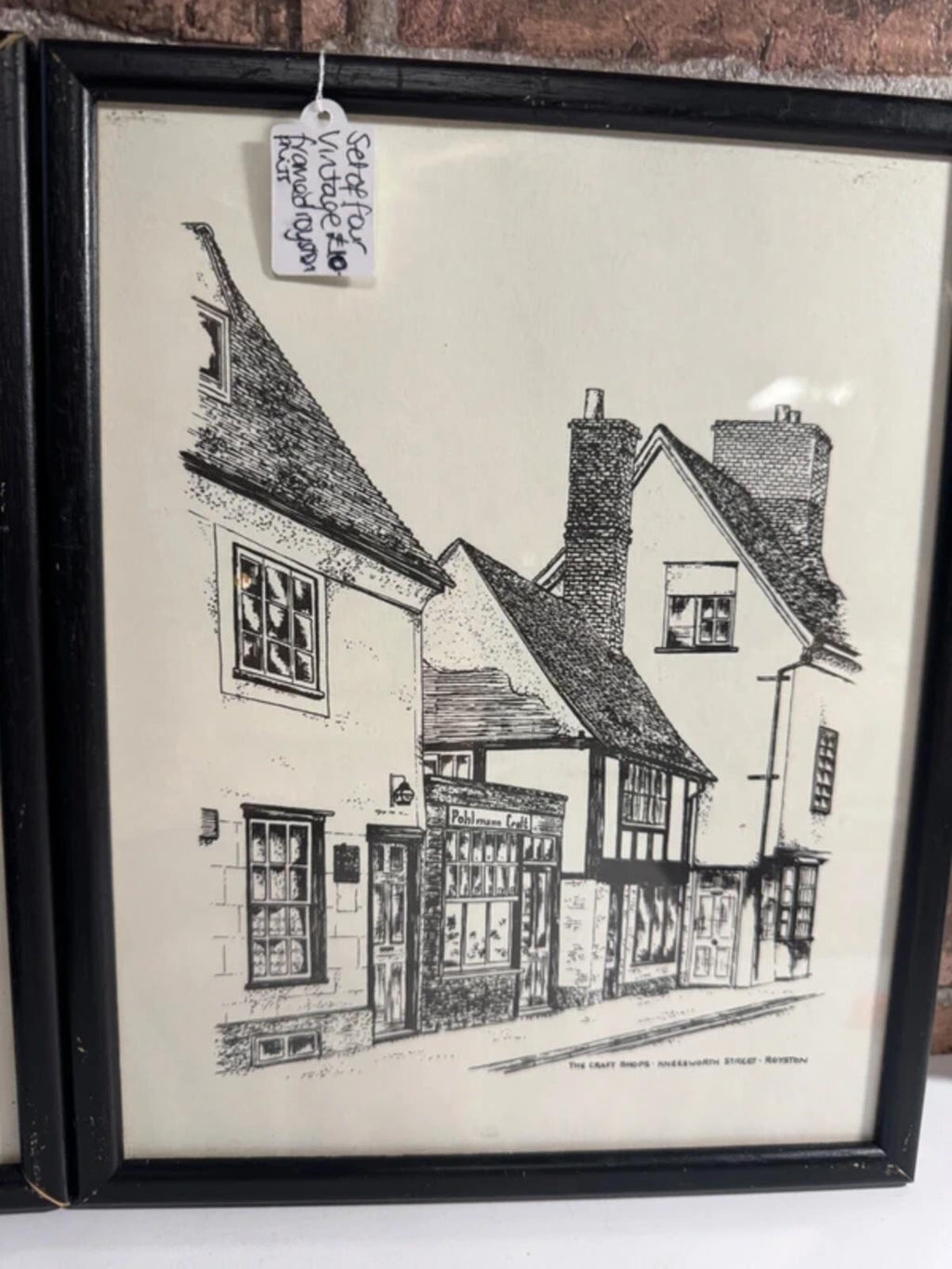 Set of Four Vintage Black and White 'Royston" Prints