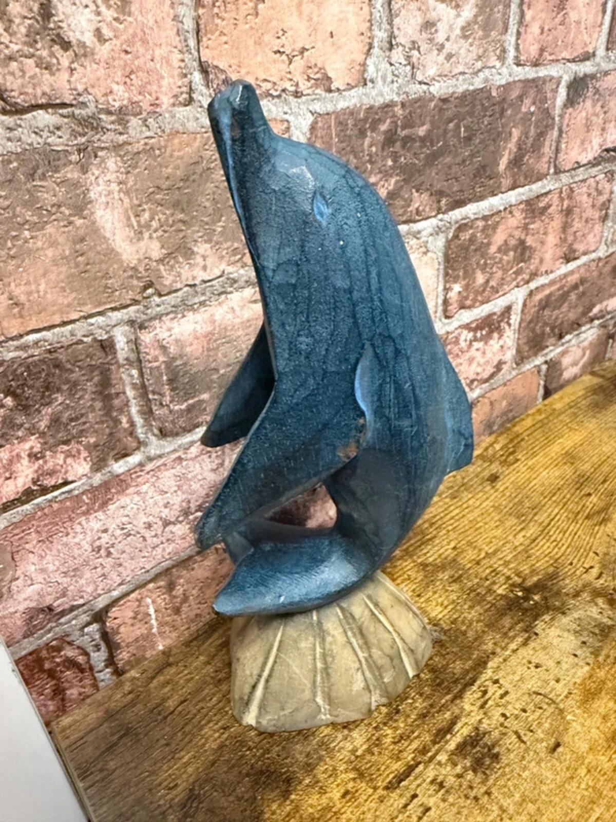 Carved Wooden Dolphin Ornament