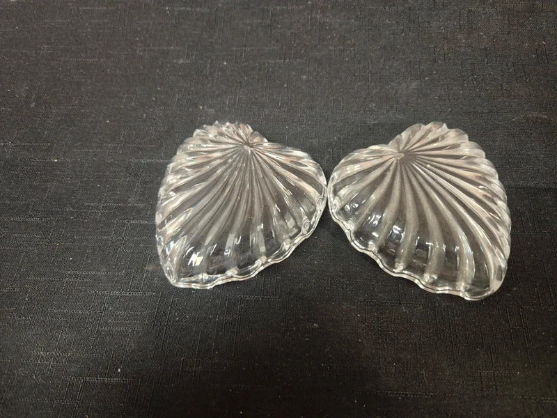 Art deco Heart shape glass trinket dish