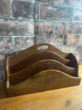 Brass and Wood Letter Holder Rack