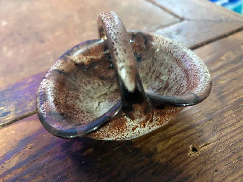 Ewenny Studio Pottery Small Drip Glazed Basket