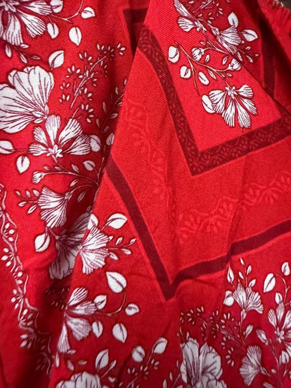 Payapa Red Paisley Print Shorts - Size 14