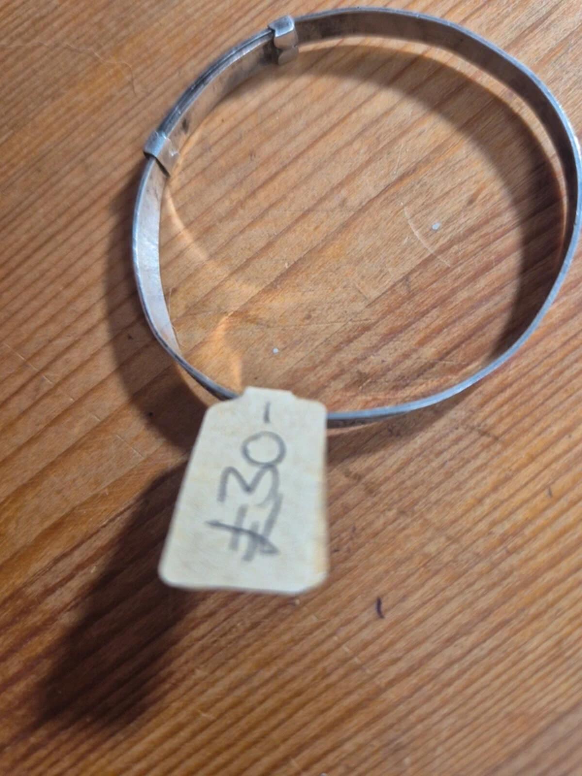 Silver christening bangle