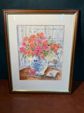 G Hams Floral Framed & Signed Watercolour