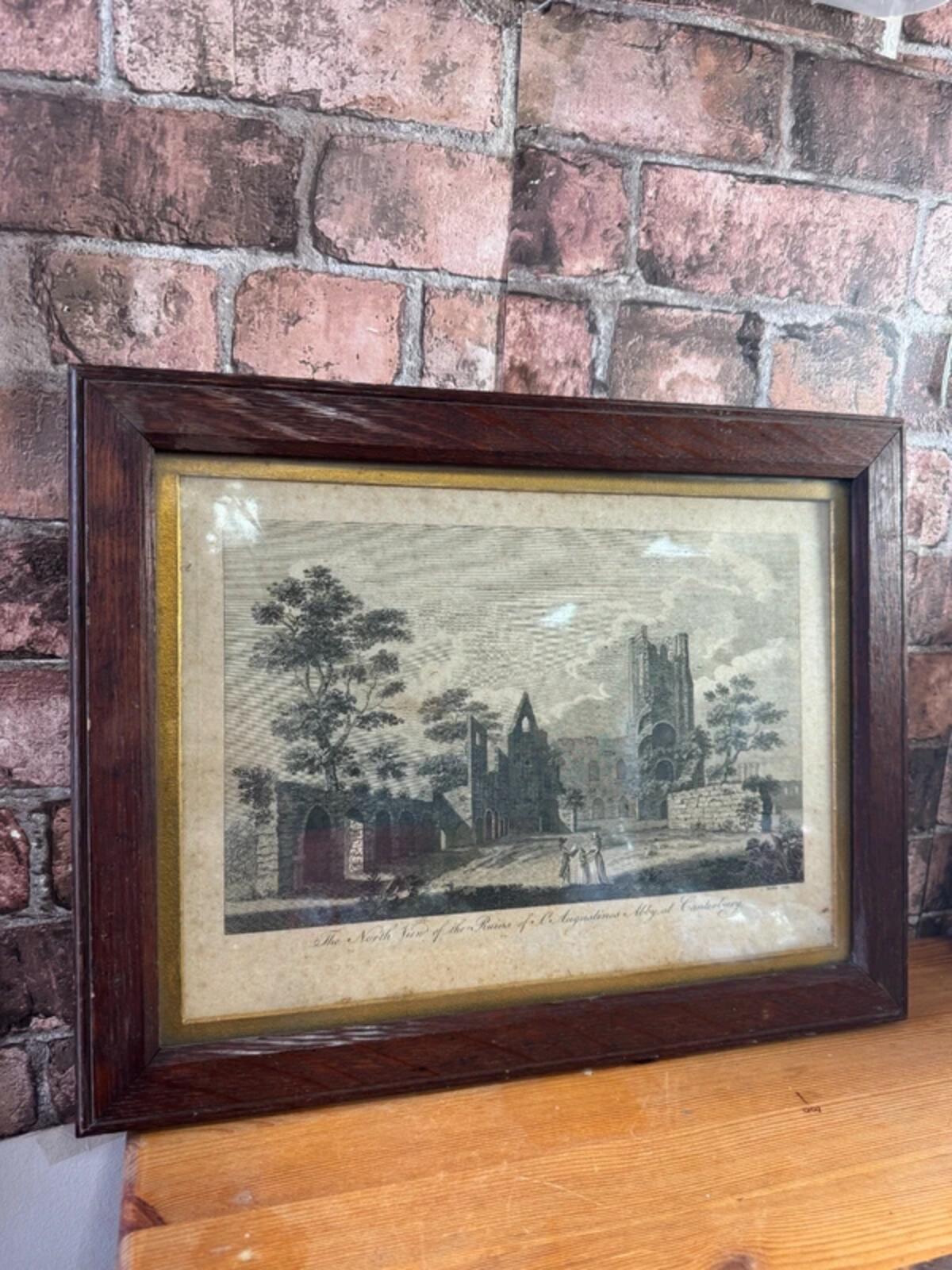 St Augustine's Abbey Print in Antique Oak Frame