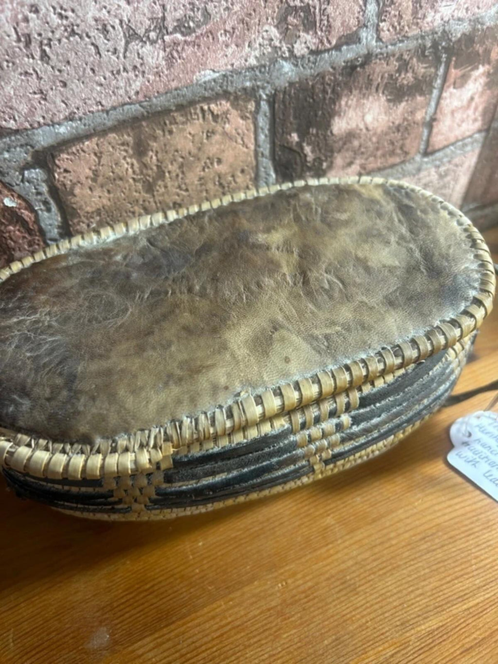 The Omani Heritage Collection Hand Woven Traditional Basket with Leather Lid
