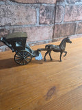 Vintage brass chariot and horse cart