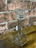 Hexagonal Glass Candlestick