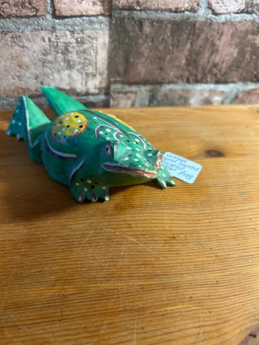 Vintage Hand Carved Wooden Frog