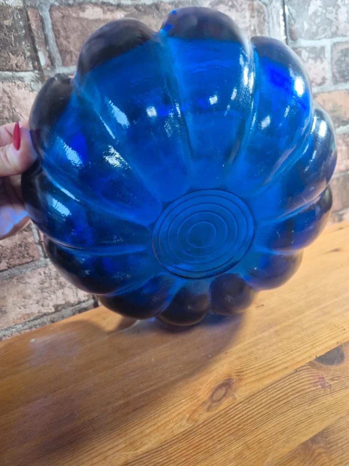 Cobalt blue lotus petal bowl