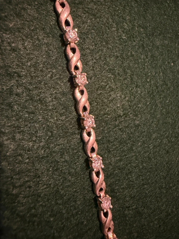 Silver 925 Hallmarked Criss Cross Bracelet
