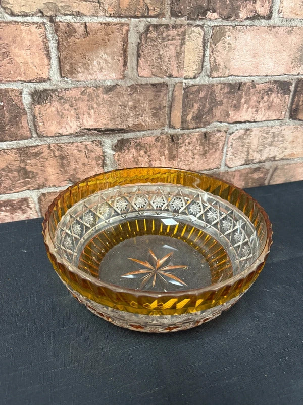 Bohemian Amber Glass Bowl