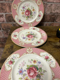 Myott Staffordshire Rose Plates x 3