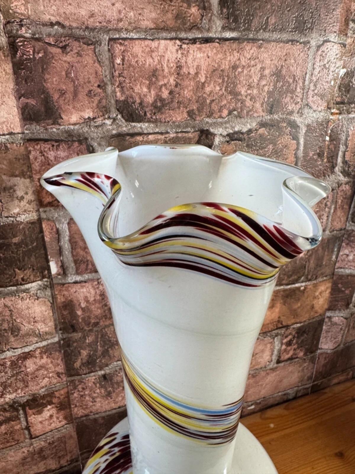 Murano Large Glass Patterned Vase