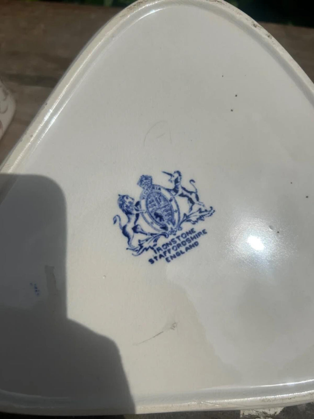 Vintage Ironstone Staffordshire Triangular Cheese Dish