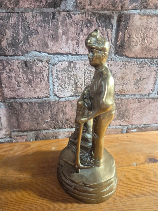 Vintage brass coal miner figure