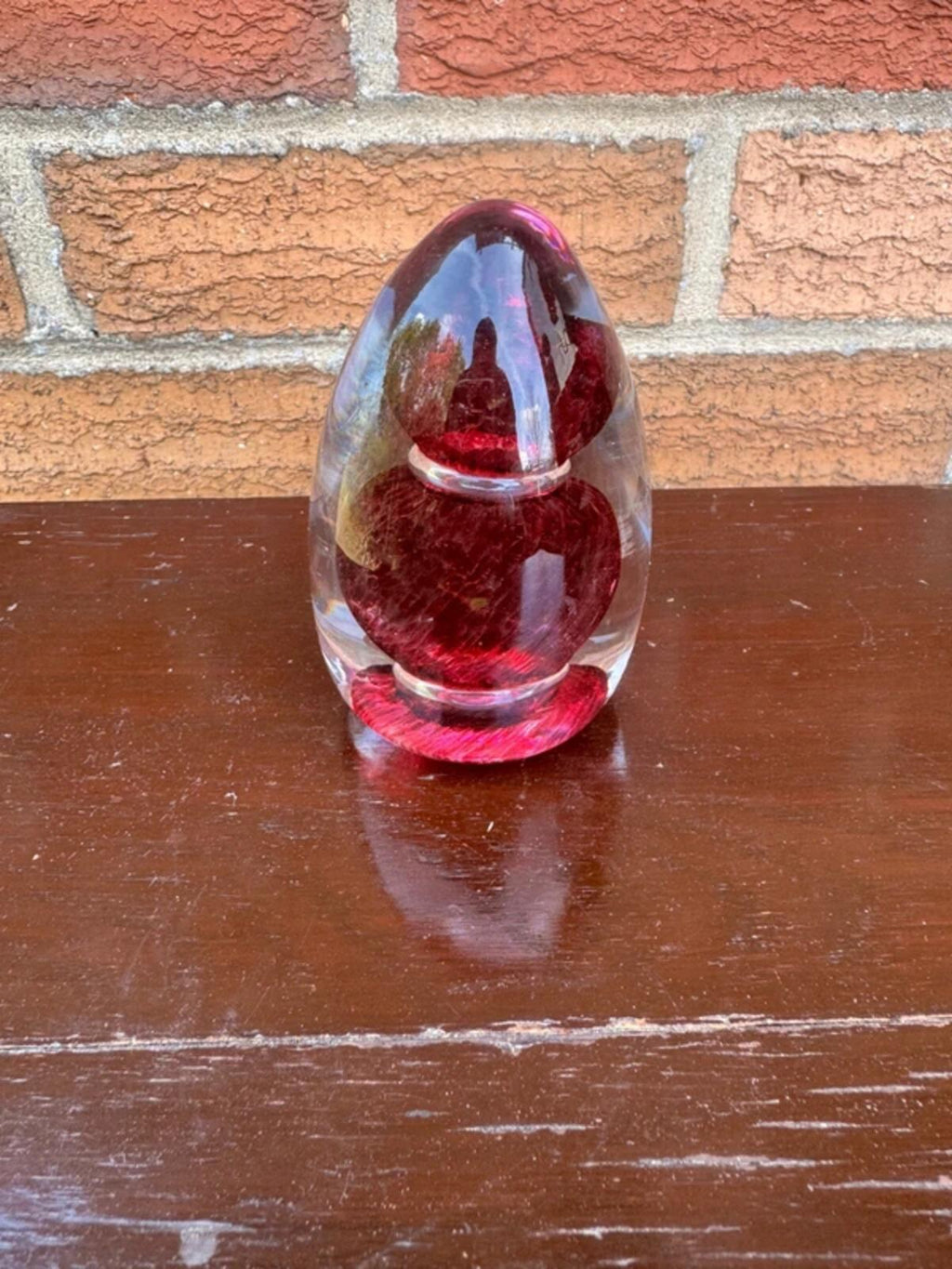 Cranberry Flecked Paperweight