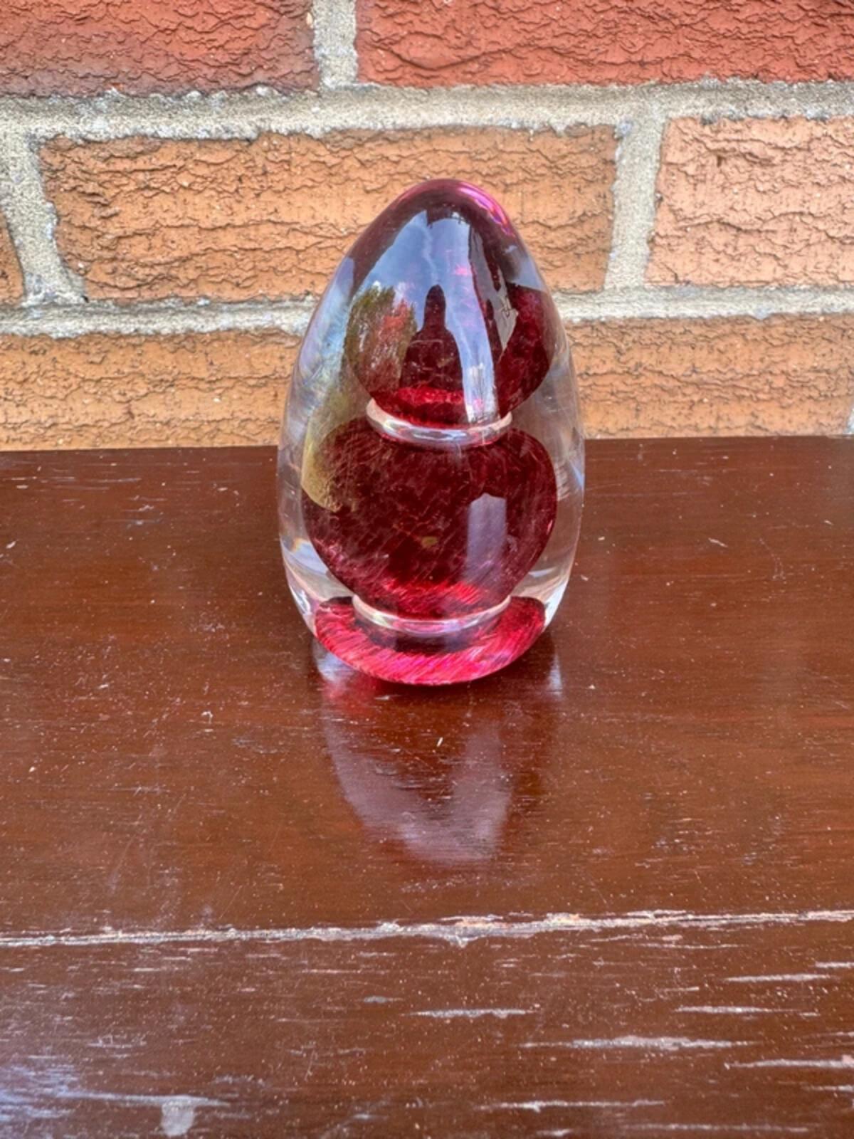 Cranberry Flecked Paperweight