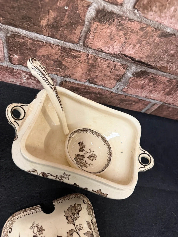 Chinese Plant J.F Wileman Small Tureen and Ladle