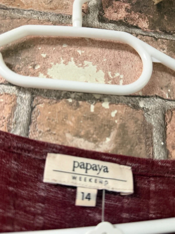 Papaya burgundy knit top - size 14