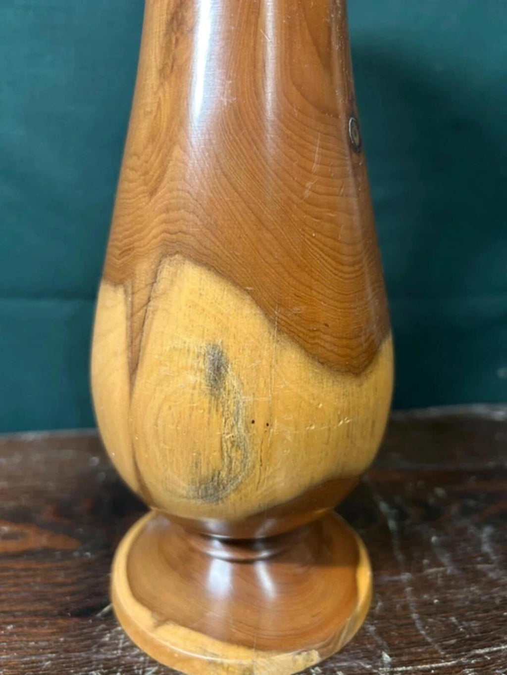 Walnut Wood Spun Vase