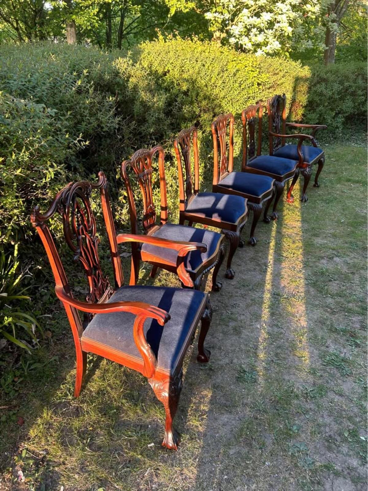 Set of Six Chippendale Style Mahogany Dining Chairs