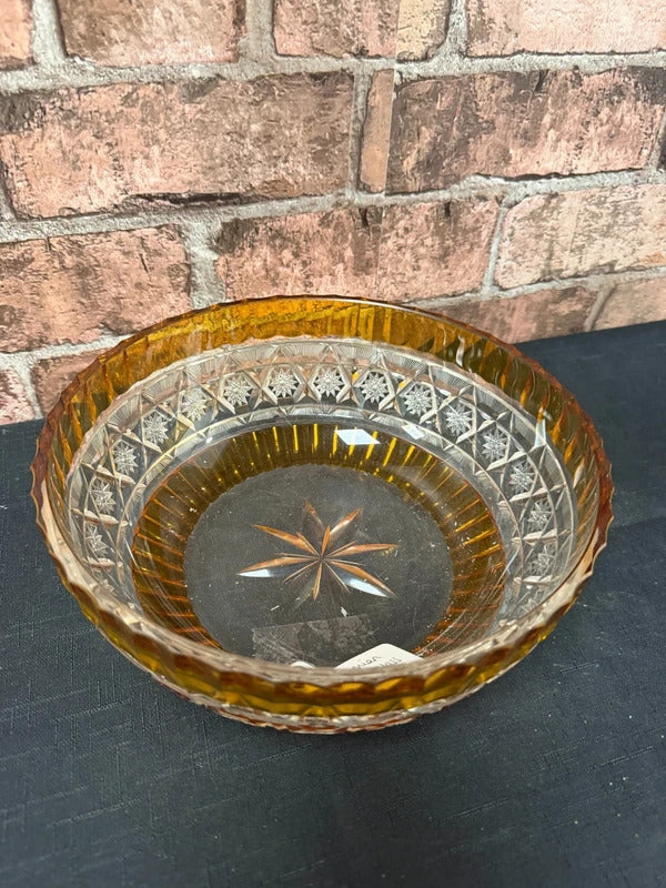 Bohemian Amber Glass Bowl