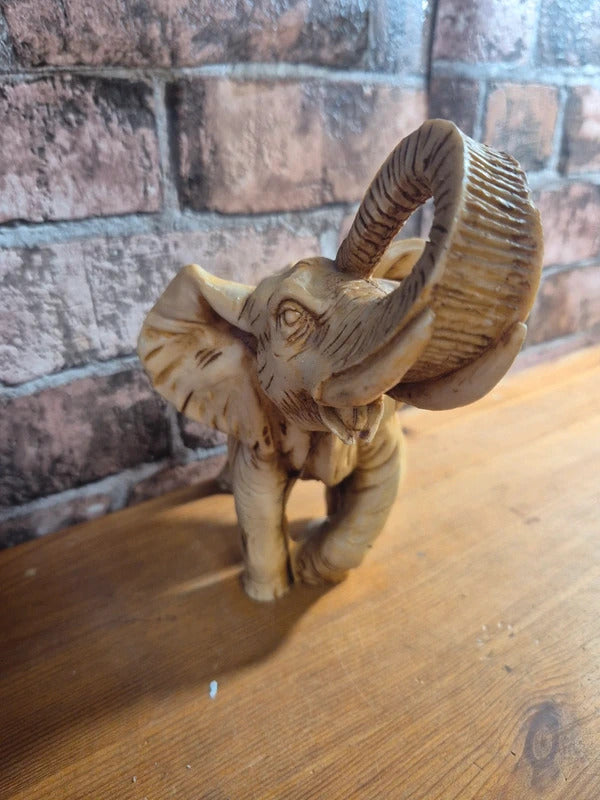 Faux ivory style resin elephant