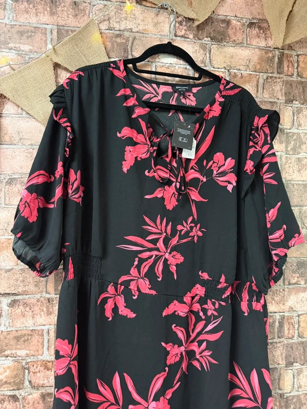 JD Williams Pink and Black Dress - Size 24