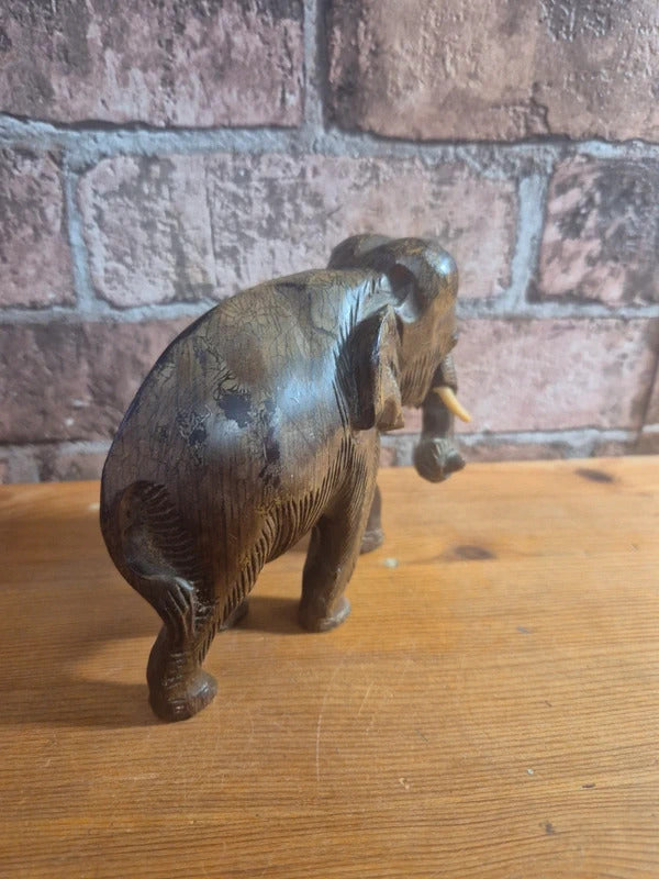 Hand carved wooden elephant