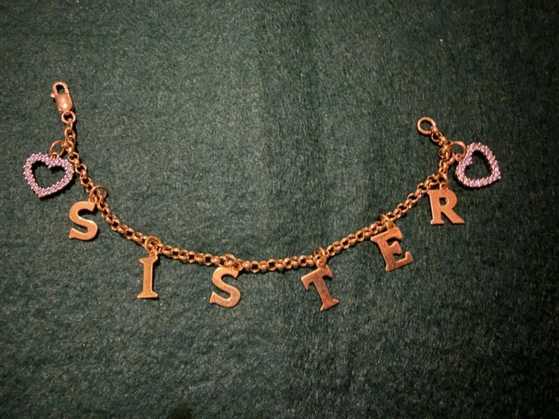 Sterling Silver Gold Plated Sister Bracelet