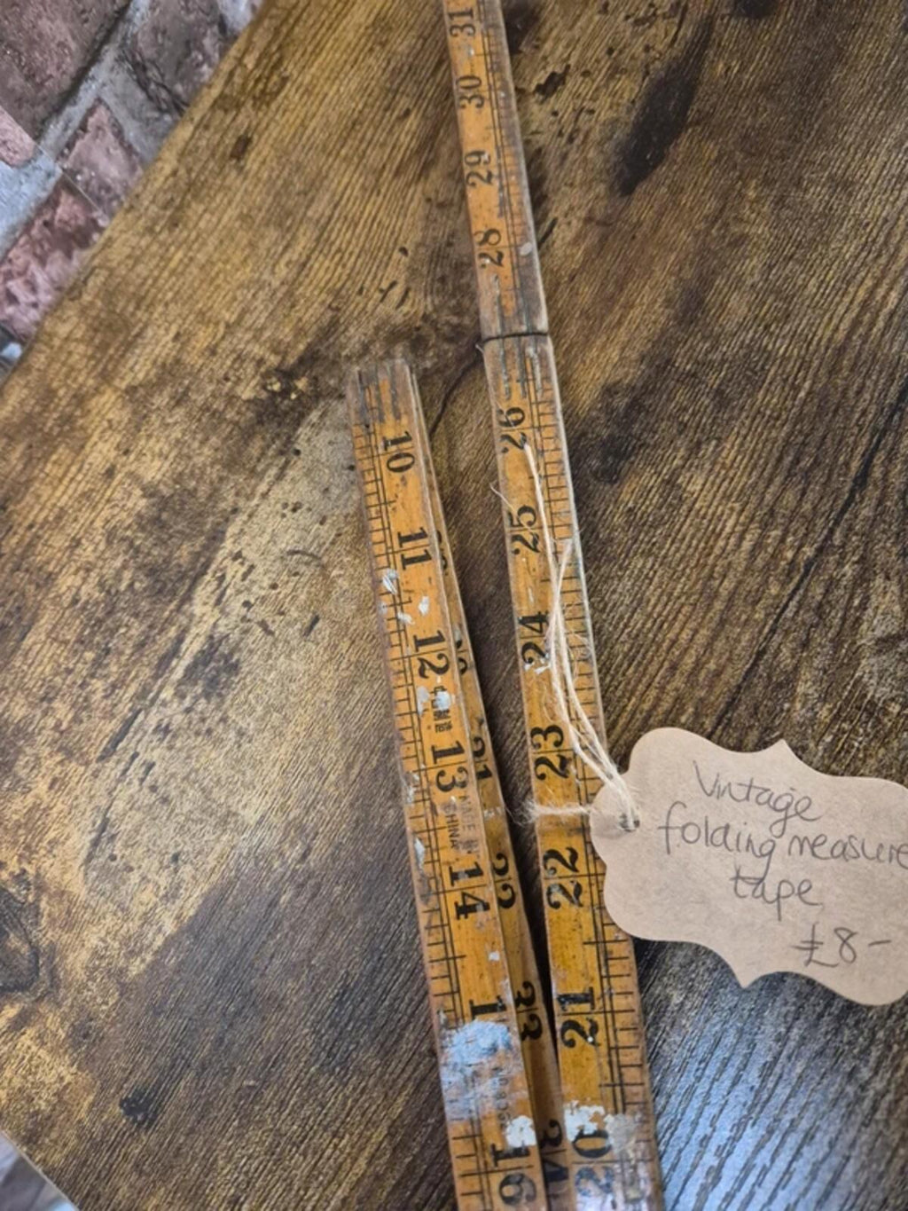 Vintage Wooden Folding Measure Tape