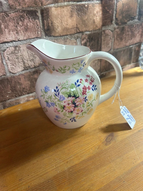 Vintage Ceramic Floral Pitcher Jug