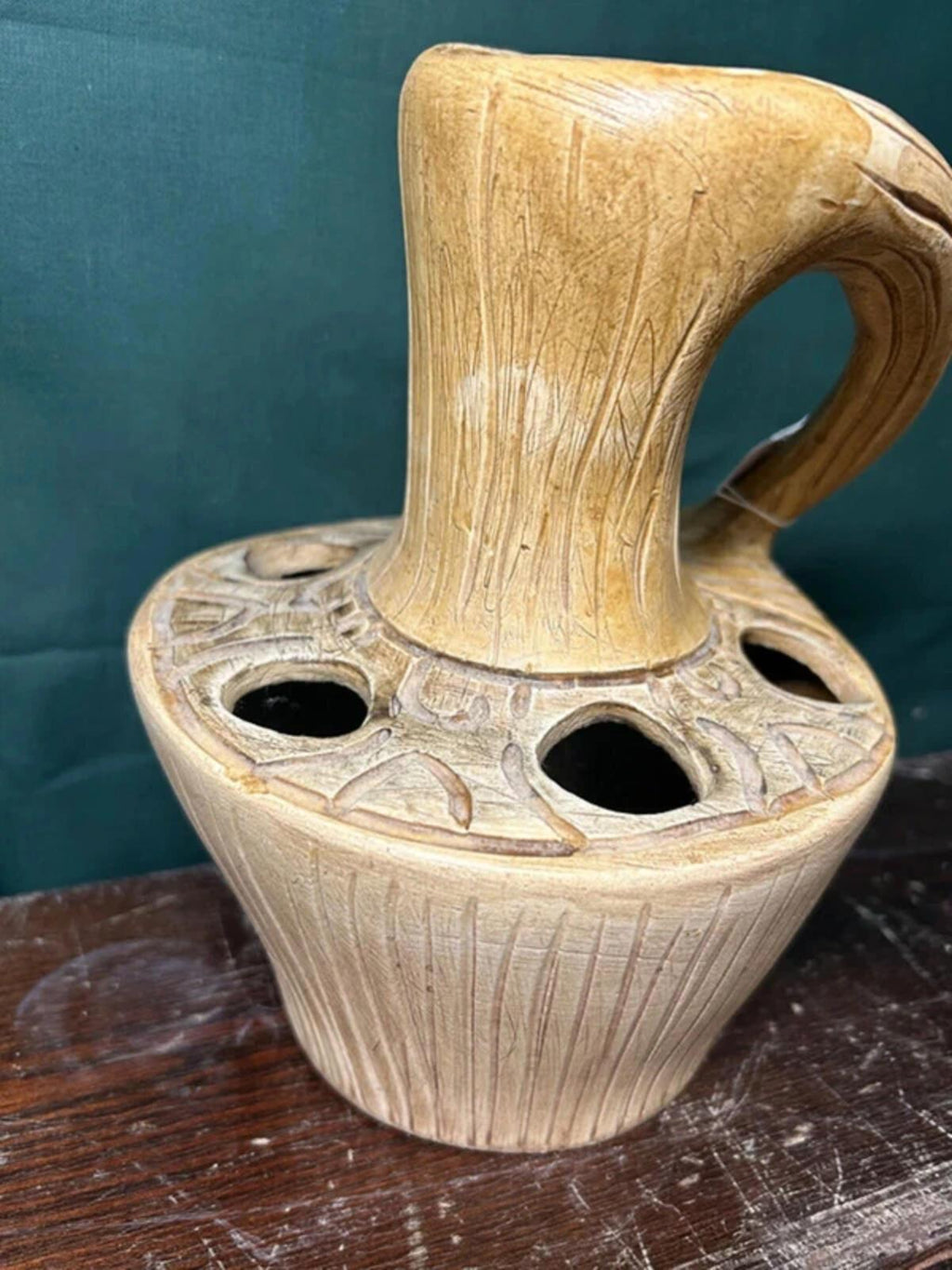 Vintage Ceramic Swirl Vase