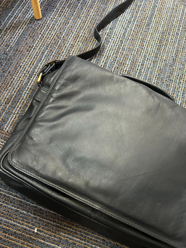 Black Office Bag with Short and Long Handles
