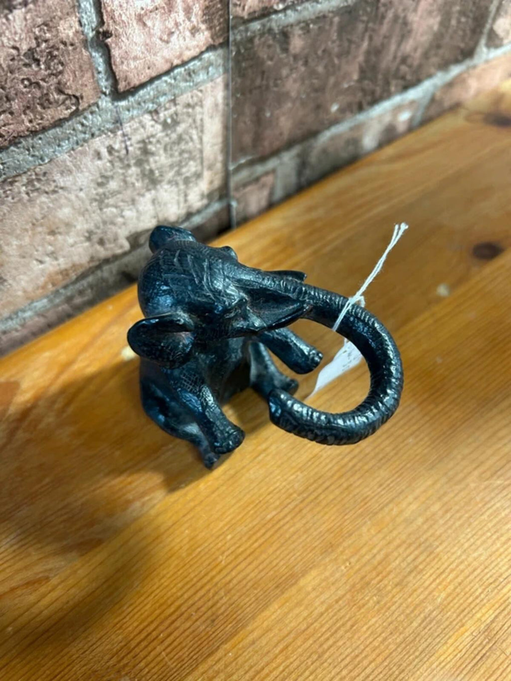 Cast Iron Elephant Ring Holder Figurine