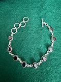 Sterling Silver and Red Tanzanite Bangle