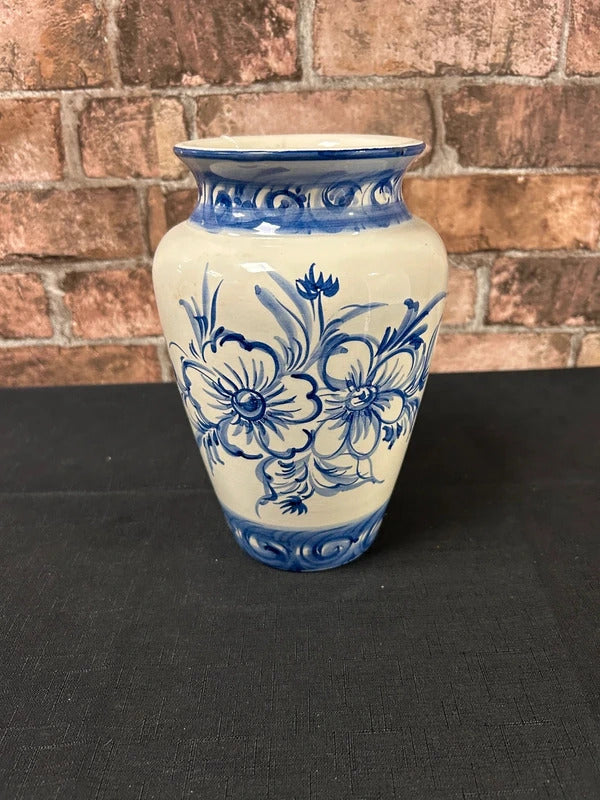 Blue and White Floral Vase