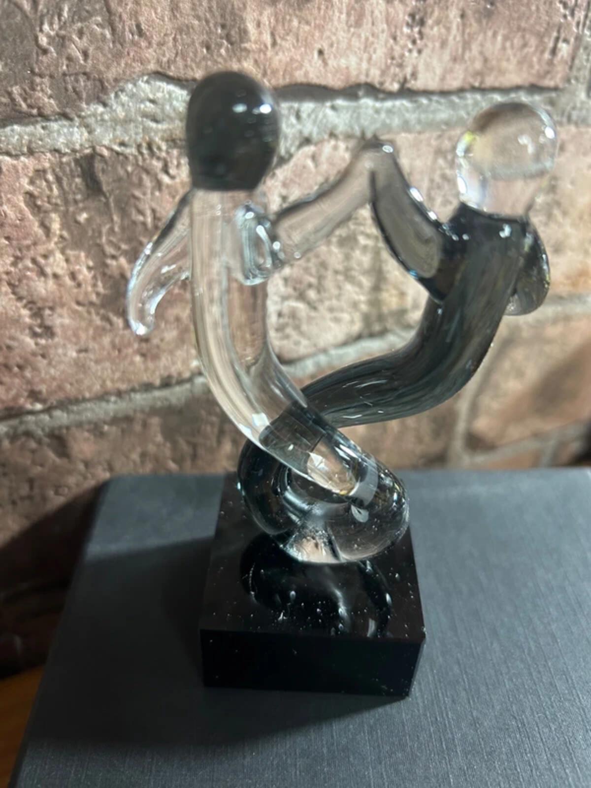 Pair of Newark Glass Rumba Sculptures