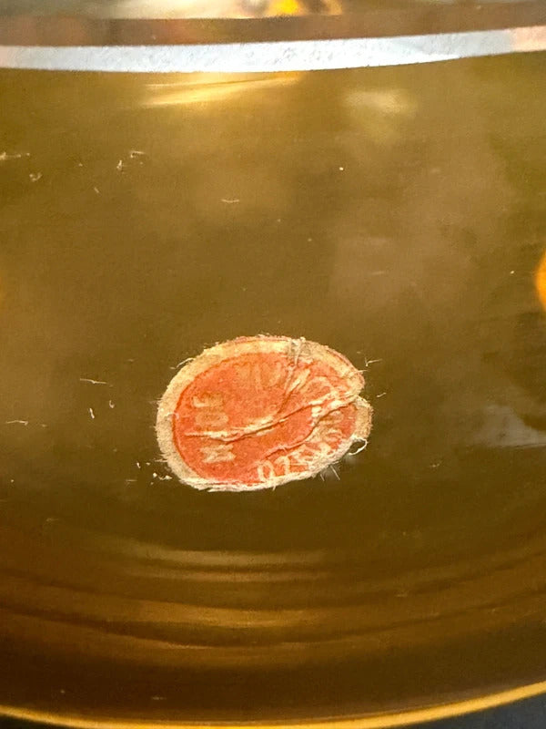 Amber Glass Vintage Czechoslovakian Footed Bowl