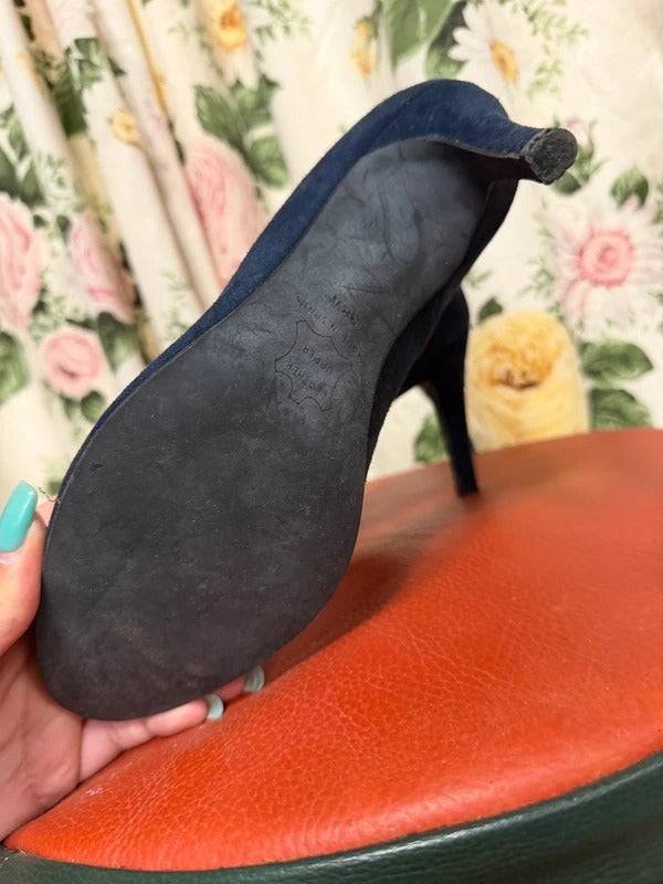 Brenda Zaro Navy Heels - Size 5.5 UK